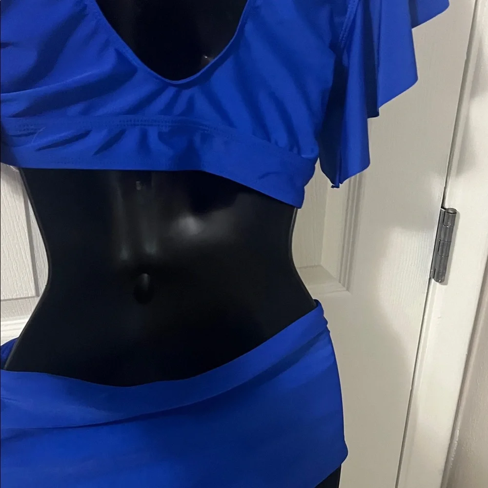 Blue Ruffled Bikini Set - Picture 4 of 6